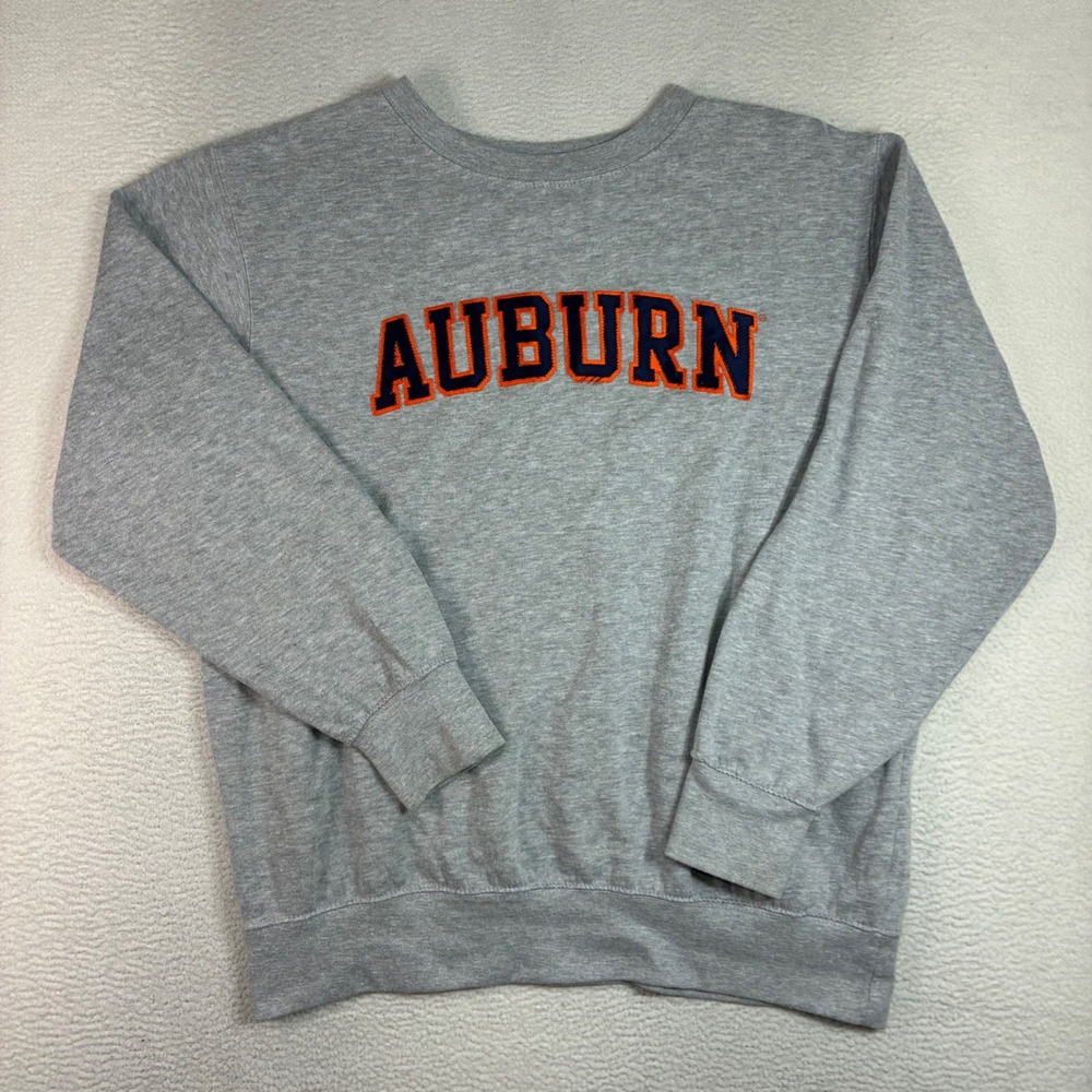 Auburn Crewneck Sweatshirt Men L Gray Pullover Fleece Tigers University Y2K